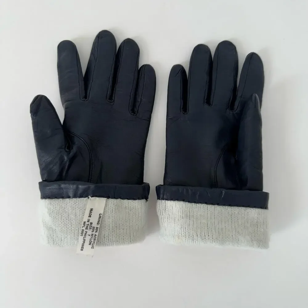 WPL Soft Leather Gloves Dark Navy Women’s Size 7